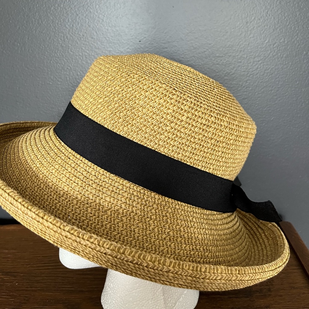 Scala Collection Tan Straw Beach Summer Hat - Picture 2 of 9